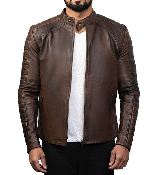 Vintage Brown Slimfit Leather Jacket