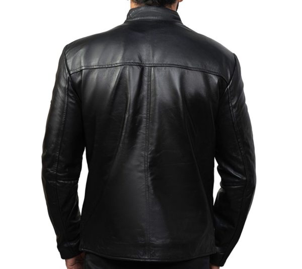 Raven Black Slimfit Leather Jacket