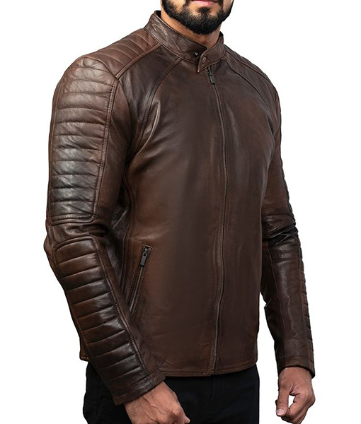 Vintage Brown Slimfit Leather Jacket