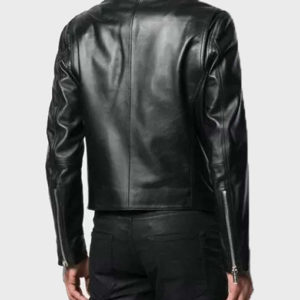Black Double-Zip Motorcycle Jacket