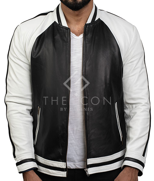 Gilanis Classic Black Stripped Bomber Jacket