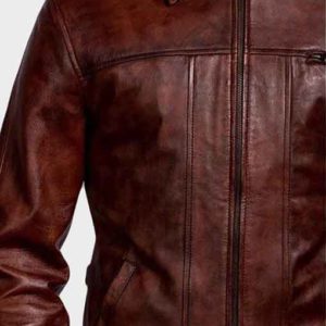 Mens Brown Distressed Leather Jacket