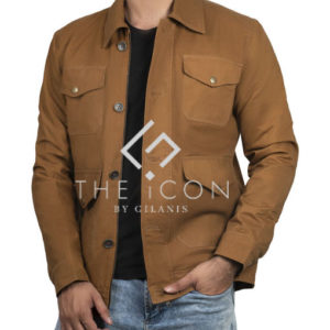 Mens Brown Vintage Style Cotton Jacket