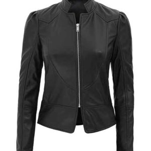 Womens Black Stylish Leather Jacket