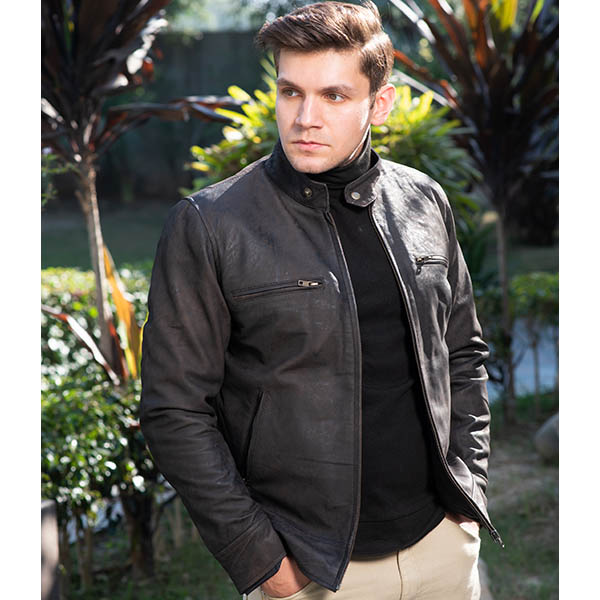 Men's Stylish Dark Brown Leather Jacket