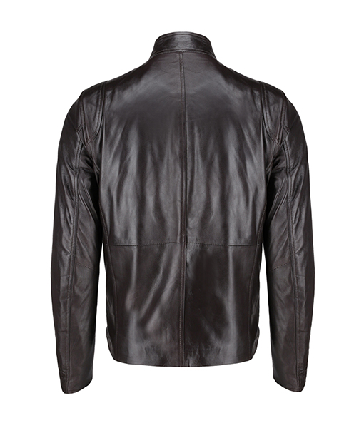 Biker Style Coffee Leather Jacket For Men | The Icon Fashion
