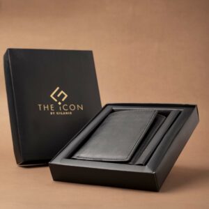 Men's Black Tri-Fold Leather Wallet