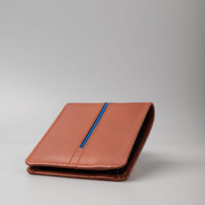 Men's Striped Brown Leather Wallet