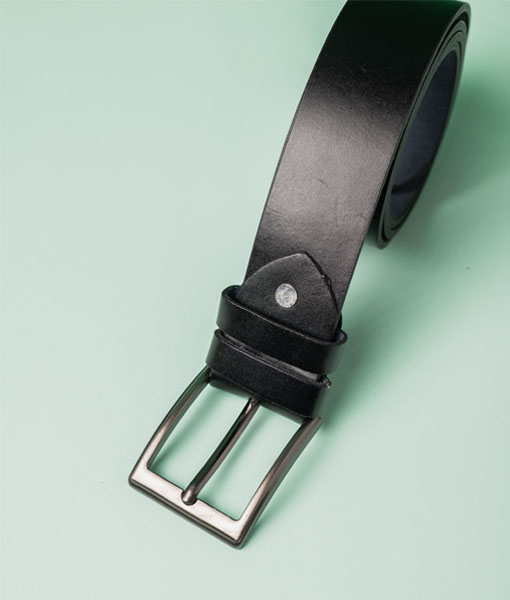 Men's Formal Style Black Leather Belt