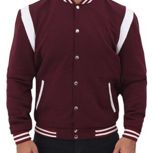 Men's Burgundy Varsity Jacket