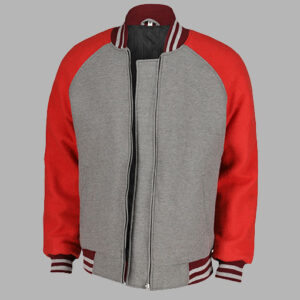 Men's Red and Grey Varsity Jacket
