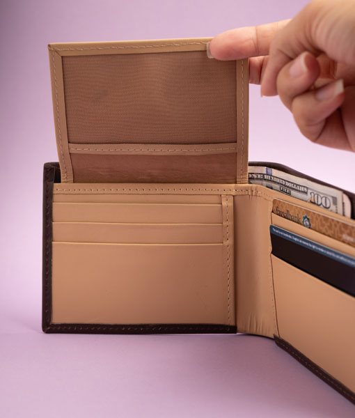 Men’s Brown And Beige Card Holder Wallet