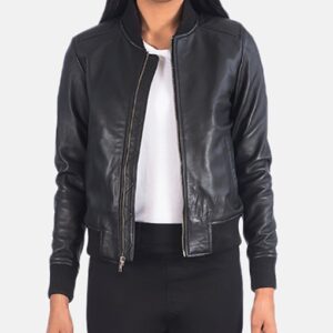 Women's Classic Bomber Leather Jacket