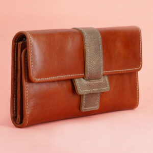 Women's Luxury Brown Leather Clutch