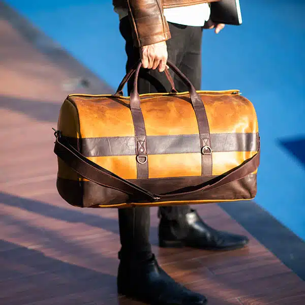 Leather Multi-Function Travel Bag Brown