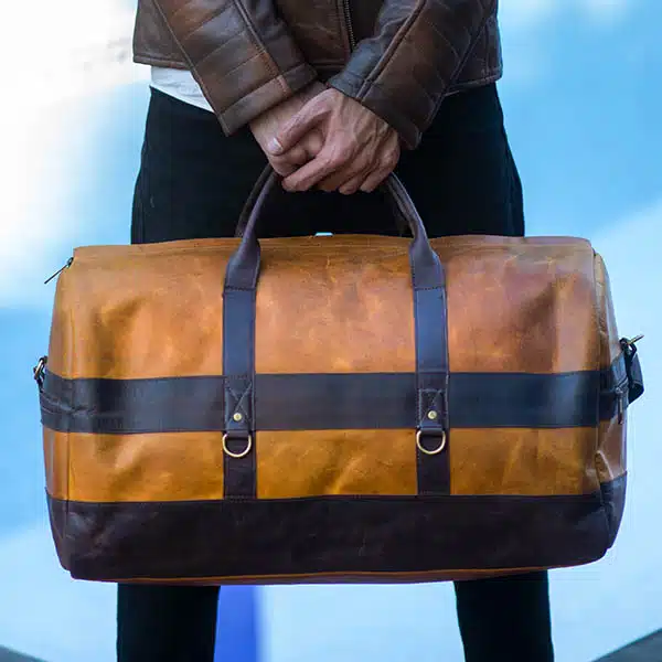 Leather Multi-Function Travel Bag Brown