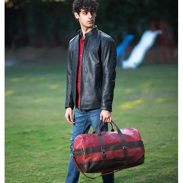 Leather Multi-Function Travel Bag Maroon