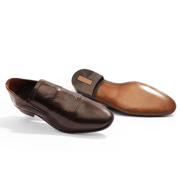 Men’s Turkiye-Designer Glazed Leather Shoes in Dressy Brown Color
