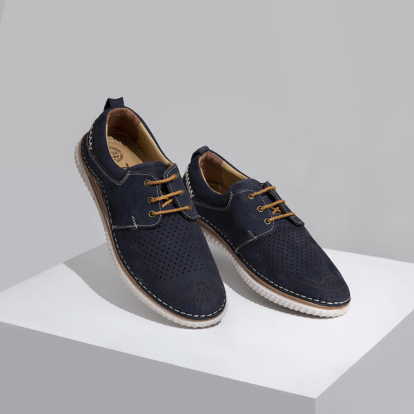 Men’s Turkiye-Designer Classic Dotted Shoes In Blue Color