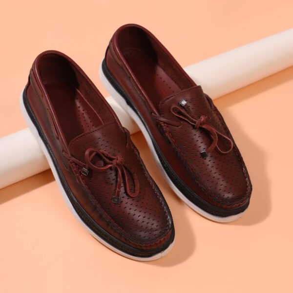 Men’s Turkish-Designer Handmade Leather Shoes In Maroon Color