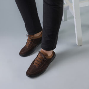 Men's Turkish-made Handcrafted Suede Leather Shoes in Brown