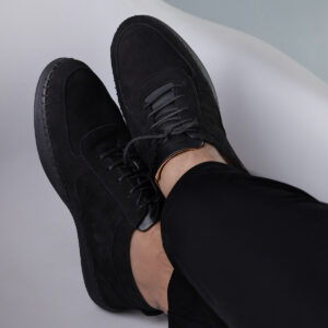 Men's Turkish-built Snug-fit Suede Leather Shoes in Black