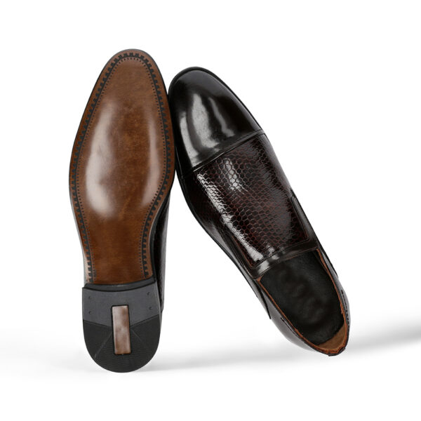 Men’s Turkiye-Designer Glazed Leather Shoes in Black Color Dressy Brown