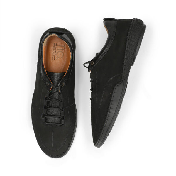 Men's Turkish Ultra-athletic Leather Sneakers in Jet Black