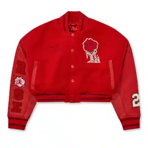 Women Classic Red Cropped Jacket
