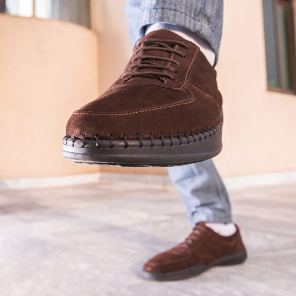Men’s Turkish Maze-styled Suede Leather Shoes in Classic Brown Color