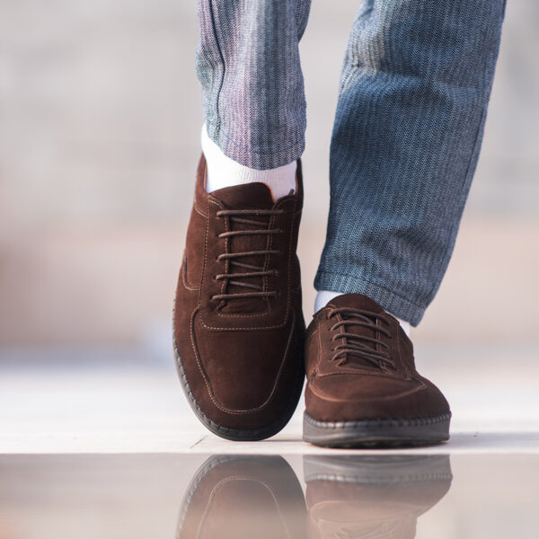 Men’s Turkish Maze-styled Suede Leather Shoes in Classic Brown Color