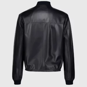 Blade Black Leather Bomber Jacket - Men's Black Leather Bomber Jacket-2