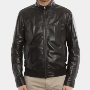 Men's Black Leather Jacket-1