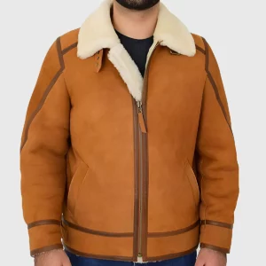Tejan Men’s Brown B-3 Bomber Leather Jacket - Men’s Brown B-6 Bomber Leather Jacket-1