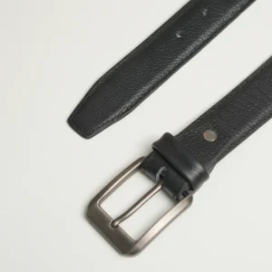 Mens Black Classic Leather Belt-2