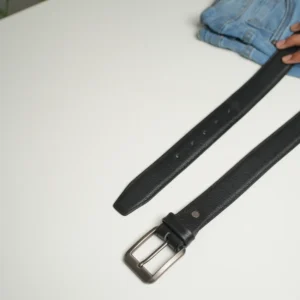 Mens Black Classic Leather Belt-1
