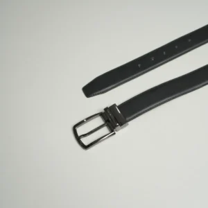 Mens Simple Black Leather Belt-1