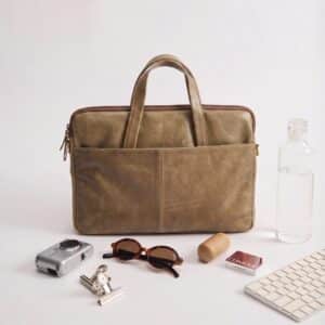 Mens Classic Brown Modren Style Laptop Bag-1
