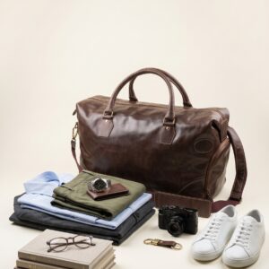 Travel Luggage Brown Leather Duffle Bag | Brown Leather Duffle Bag-3